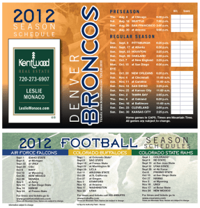 Broncos Schedule 2012